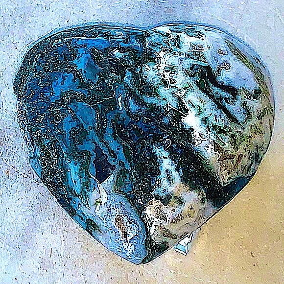 MOSS AGATE DRUZY HEART CRYSTAL NATURAL QUARTZ GEMSTONE NEW HEALING STONES - Picture 9 of 14
